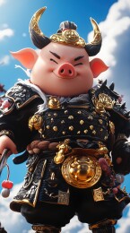 中国四大名著西游记人物猪八戒3D渲染