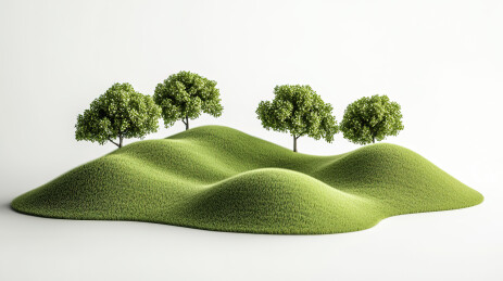 绿色背景下的树木