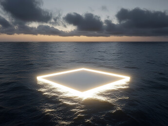 日落时海景与天空的对比