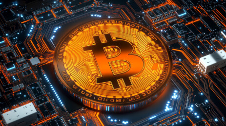 网络区块链虚拟币加密算法概念背景图