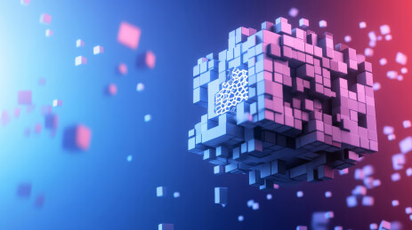 网络区块链虚拟币加密算法概念背景图