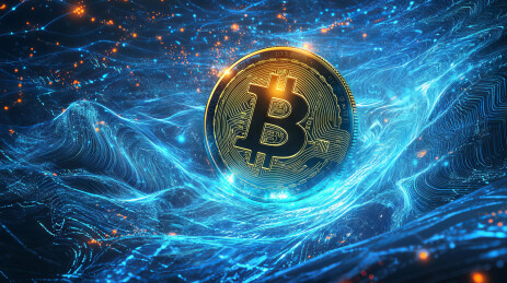 网络区块链虚拟币加密算法概念背景图