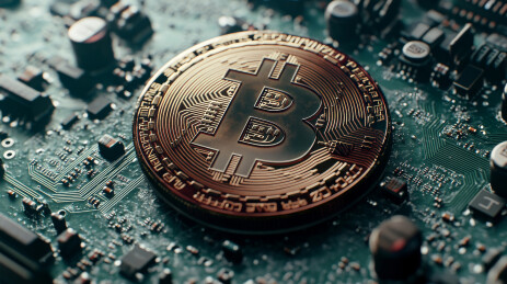 网络区块链虚拟币加密算法概念背景图