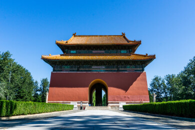 北京市5A景区明十三陵神道景区的碑亭