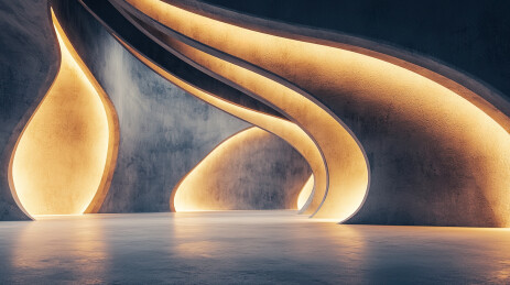 流线型洞穴建筑汽车广告背景图