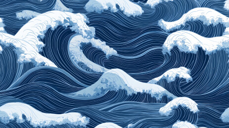 浮世绘海浪