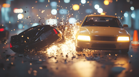 车辆车祸碰车特写