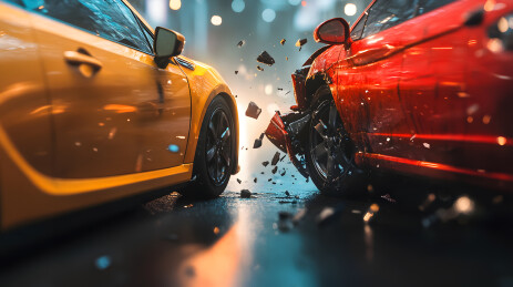 车辆车祸碰车特写