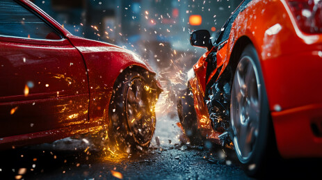 车辆车祸碰车特写