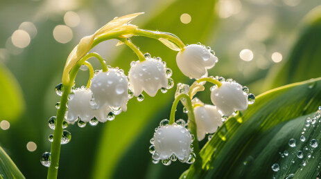 白色水珠铃兰花