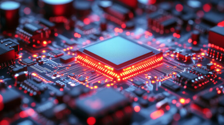 计算机CPU中央处理器概念背景图