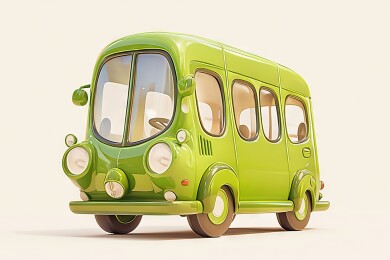 卡通3D汽车大巴车
