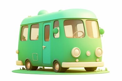 卡通3D汽车大巴车