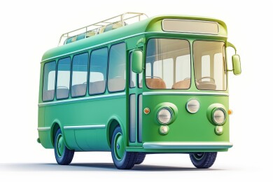 卡通3D汽车大巴车