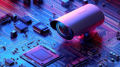 计算机CPU中央处理器概念背景图