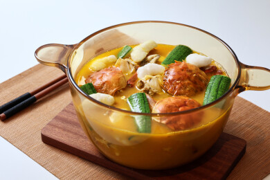 滋补养生的金汤丝瓜煮香蟹