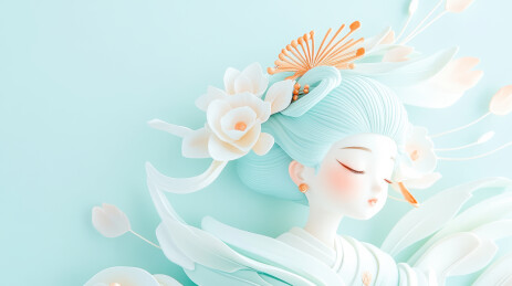 花艺贵妇插画
