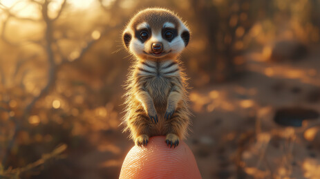 手指上的微型狐獴