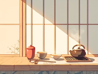 茶具物品新海诚插画
