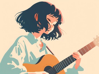 弹吉他的女孩新海诚插画