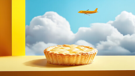 黄色背景下的纸杯蛋糕