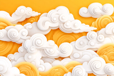 祥云元素背景图案中国风传统节日背景插图