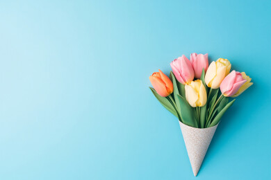 郁金香花束妇女节感恩节母亲节概念插图