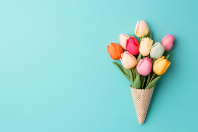 郁金香花束妇女节感恩节母亲节概念插图