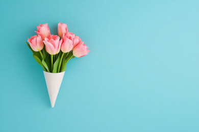 郁金香花束妇女节感恩节母亲节概念插图