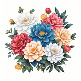 装饰图案花卉绿植花束鲜花插画