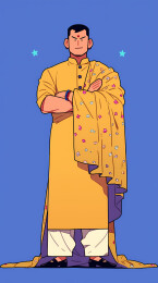 印度人矢量人物插画