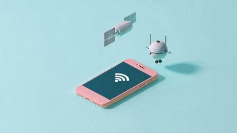 全球卫星通信星地链路概念背景图