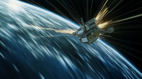 全球卫星通信星地链路概念背景图