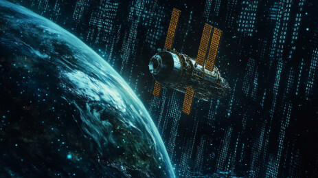 全球卫星通信星地链路概念背景图