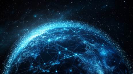 全球卫星通信星地链路概念背景图