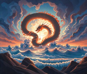 大海上盘旋的东方巨龙