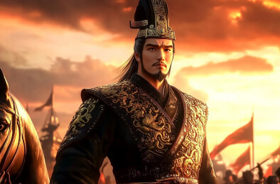 古代将军秦始皇带兵骑马征战的场景