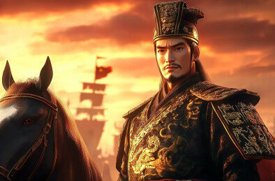 古代将军秦始皇带兵骑马征战的场景