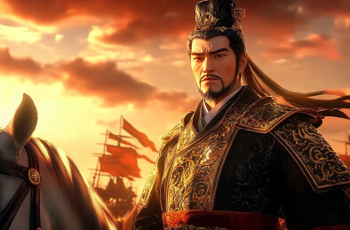 古代将军秦始皇带兵骑马征战的场景