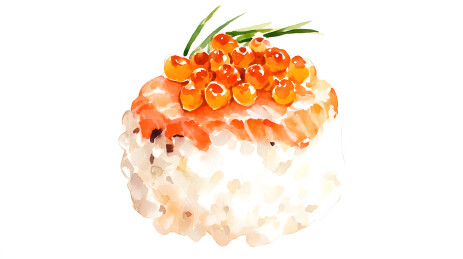 日式鱼籽寿司插画