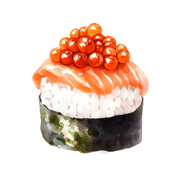 日式鱼籽寿司插画