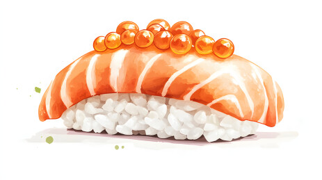 日式鱼籽寿司插画