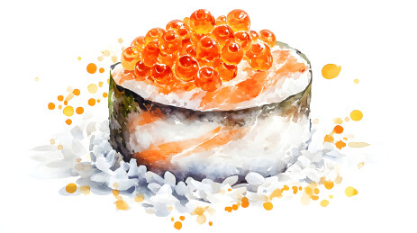 日式鱼籽寿司插画