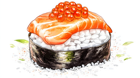 日式鱼籽寿司插画