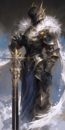 油画风中世纪黑暗骑士卡牌