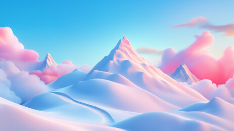 3D卡通壮观的山峰