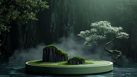 绿色森系电商三维场景