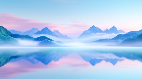 山水湖泊景色