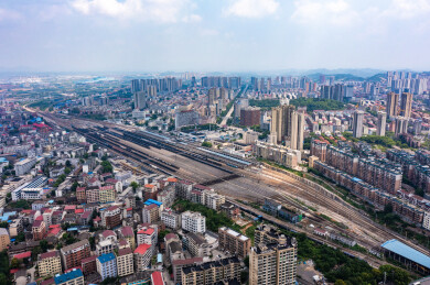 航拍湖南娄底娄星区城市风光