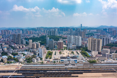 航拍湖南娄底娄星区城市风光